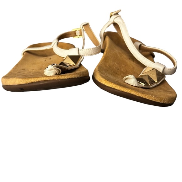 Vionic White T-Strap Embellished Orthopedic Comfort Sandals, SZ 9- Arch Support - Picture 5 of 9